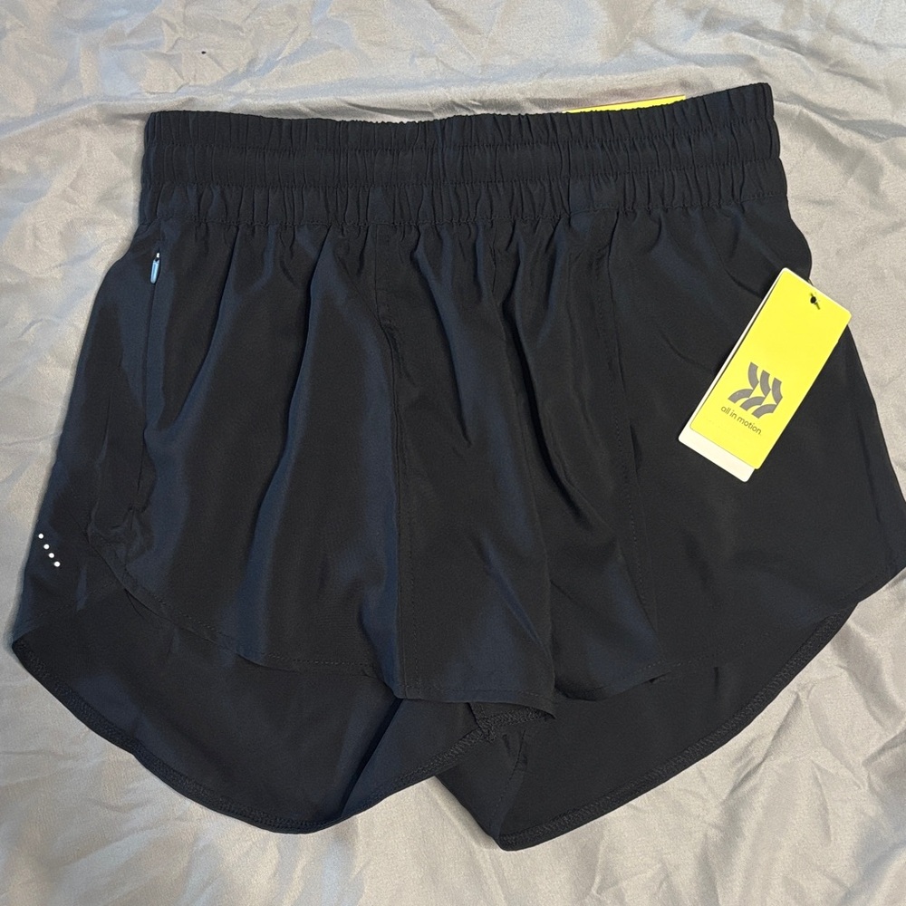 NWT All in Motion Women’s Black Running Shorts with Built-in Liner